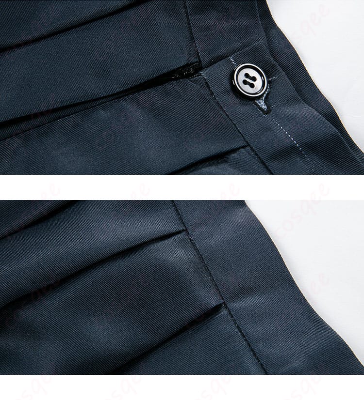 剣先ツルギのスカートの結び方と首の細部。着用時に重要なポイントとなるディテールを強調した画像です。