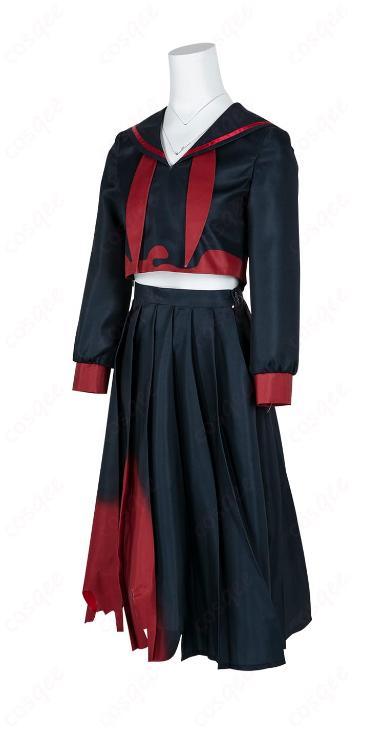 ブルーアーカイブ 剣先ツルギ 制服 コスプレ衣装の側面画像。側面の美しいシルエットとディテールが見どころ。コスプレイベントに最適です。