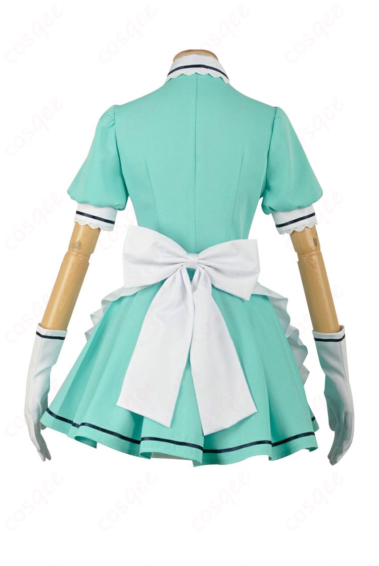 ブレンド・S 神崎ひでり メイド服 コスプレ衣装の背面画像。後ろ姿まで忠実に再現されたディテールが魅力です。