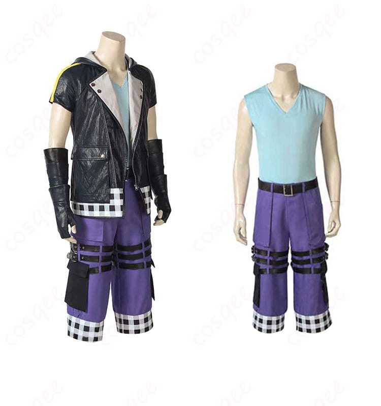 リクのコスプレ衣装の側面と内搭V字背心のディテール。リクの細部まで忠実再現されたデザイン。