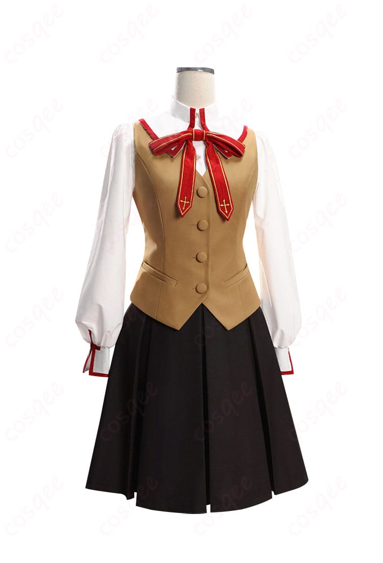 Fate/stay night 遠坂凛 コスプレ衣装 正面ビュー。衣装の全体像をしっかり確認できます。