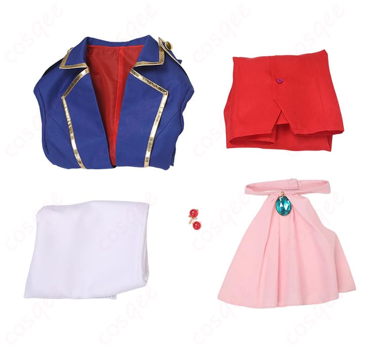 プリンセスピーチ Showtime! 剣士コスプレ衣装のセット内容一覧画像。付属アイテムをまとめてチェック!