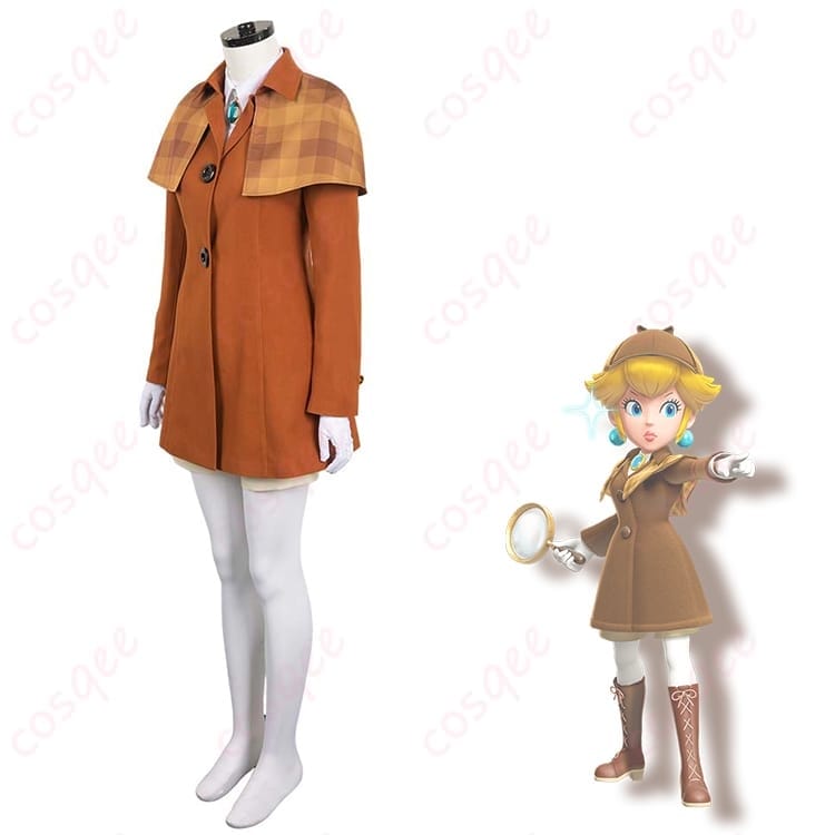 プリンセスピーチの探偵スタイルを上品に再現したコスプレ衣装 - 2枚目の画像