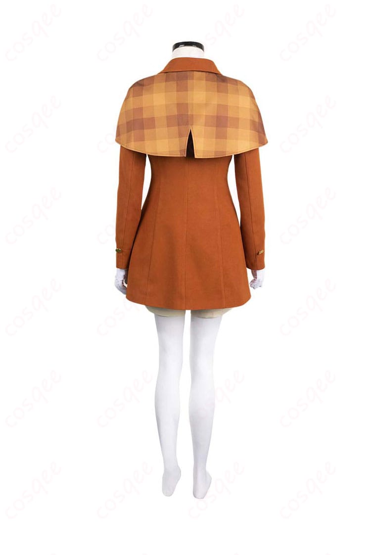 ピーチ姫の探偵コスプレ衣装背面。高忠実度で再現された衣装が魅力的。