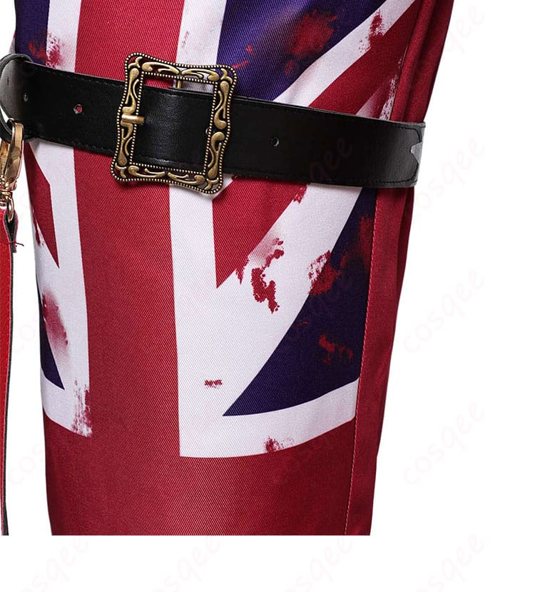 鉄拳8 スティーブ・フォックス コスプレ衣装のズボンの装飾。質感豊かなデザインで高い再現度。