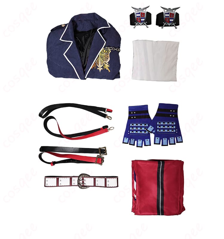 スティーブ・フォックス コスプレ衣装のセット内容を紹介。コート、シャツ、ズボンなど、全てが揃っている。