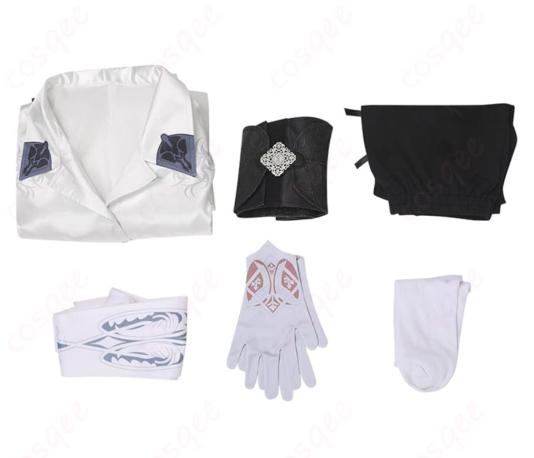 風間準 コスプレ衣装のセット内容を展示した図。衣装一式が揃っています。