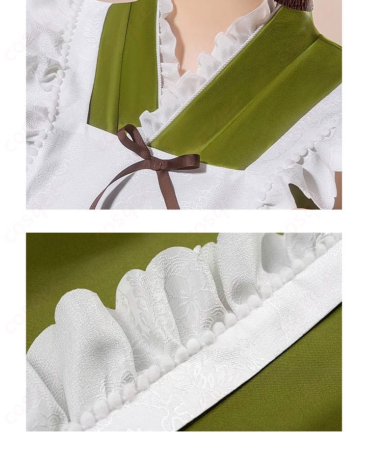 初音ミク コスプレ衣装の衣領部分の装飾。細かな刺繍とデザインのディテールが見られます。