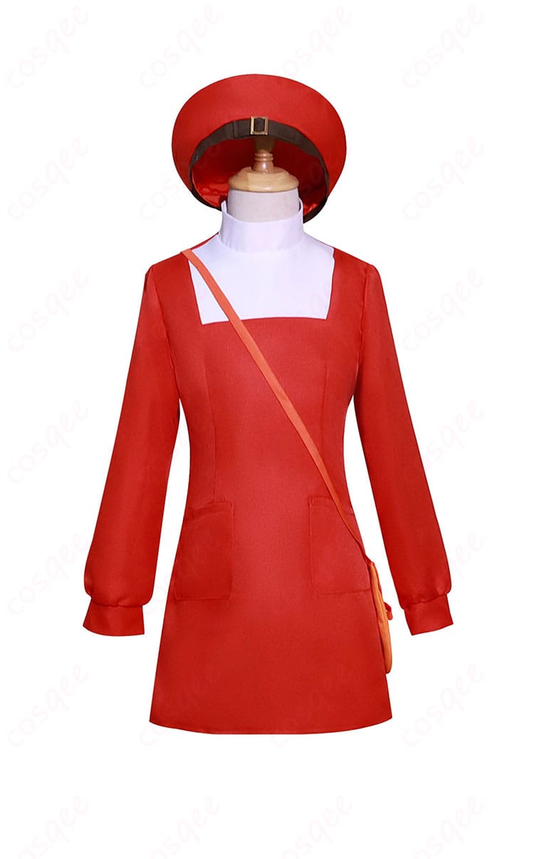 アーニャ・フォージャーのコスプレ衣装の赤いインナー部分の詳細。鮮やかな色合いが特徴的。