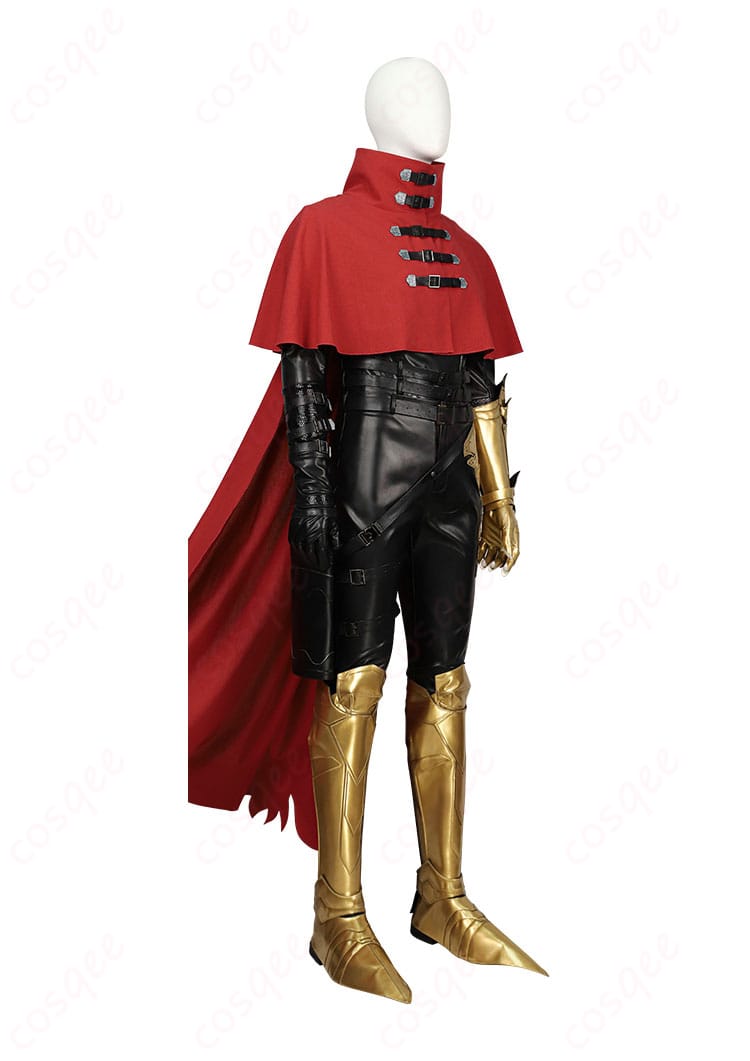 ヴィンセント・ヴァレンタイン コスプレ衣装の左側面図。高品質な仕立てが際立つ衣装のディテール。