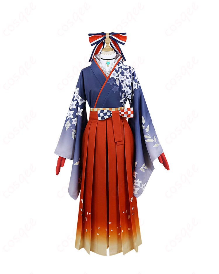 ホロライブ 不知火フレア 正月衣装 コスプレ衣装の正面図。コスプレ衣装のディテールがよく見える画像です。高還元度、快適な着心地でイベントにぴったり!