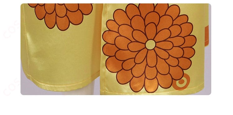 ONE PIECE 菊の丞 コスプレ衣装の衣裾の装飾詳細。細部まで精密に作り込まれたデザインが特徴。