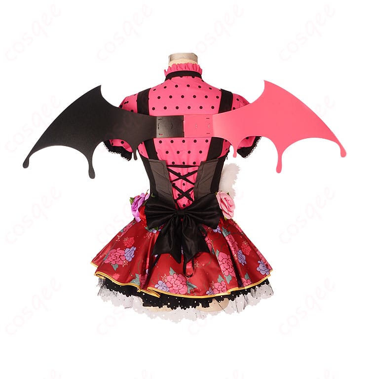 園田海未 小悪魔編 コスプレ衣装 背面の全体像。美しいラインとディテールが特徴です。