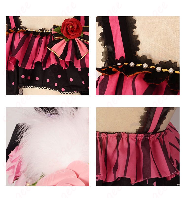 ラブライブ!スクフェス 星空凛 小悪魔編「凛のお願い!」覚醒後衣装の服装装飾細部。刺繍やリボンが見事に再現されています。