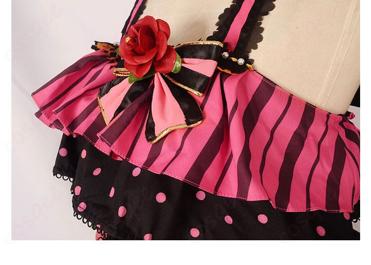 ラブライブ!スクフェス 星空凛 小悪魔編「凛のお願い!」覚醒後衣装の上衣部分の装飾細部。リボンやボタンがポイントです。