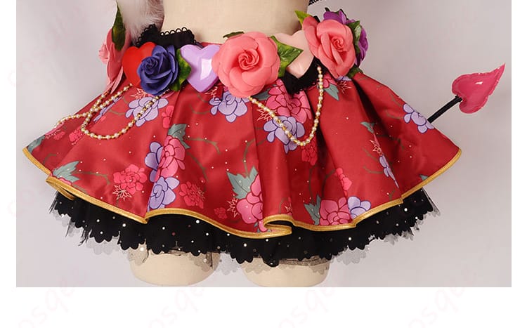 ラブライブ!スクフェス 星空凛 小悪魔編「凛のお願い!」覚醒後衣装のスカート装飾細部。フリルやレースがかわいらしいデザインです。