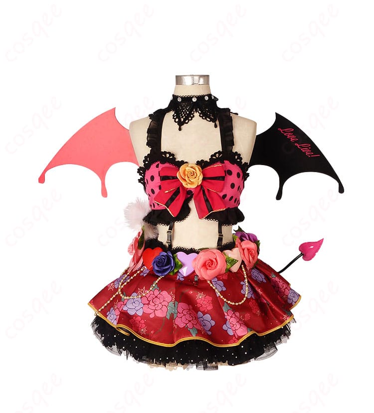 ラブライブ!スクフェス 絢瀬絵里 コスプレ衣装の正面ビュー。小悪魔編「小悪魔っぽい」覚醒後衣装の特徴的なデザインを忠実に再現。