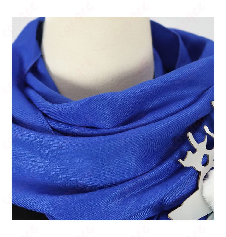 コーンブルメのコスプレ衣装に使われている華やかなマフラーの装飾部分をアップで表示。