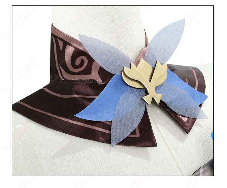 エウルア・ローレンス コスプレ衣装の首元の装飾細部。高精度な刺繍と装飾が魅力。