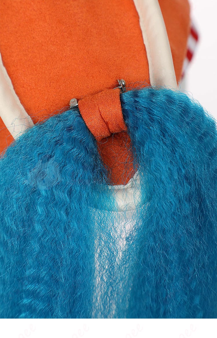 バギーコスプレ衣装のヘアアクセサリーのディテール。衣装にぴったり合うデザイン。