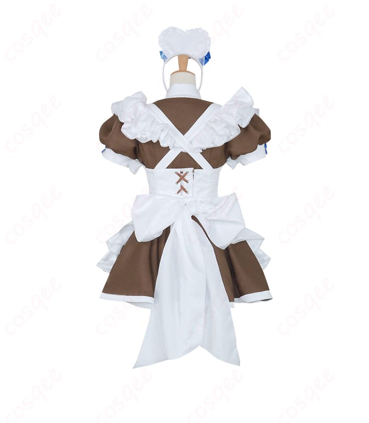 青いメイド服 コスプレ衣装 - 後ろ姿までこだわりのデザイン