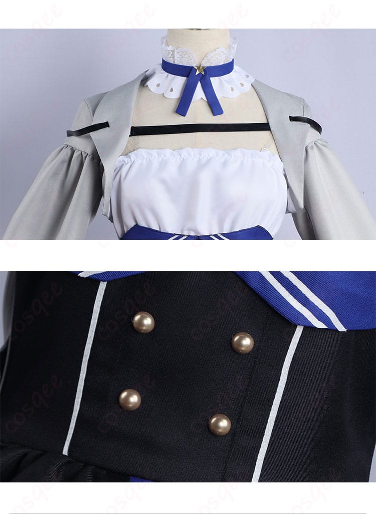 ドキバード コスプレ衣装の上衣と腰封の装飾細部。細かな刺繍とデザインが特徴。