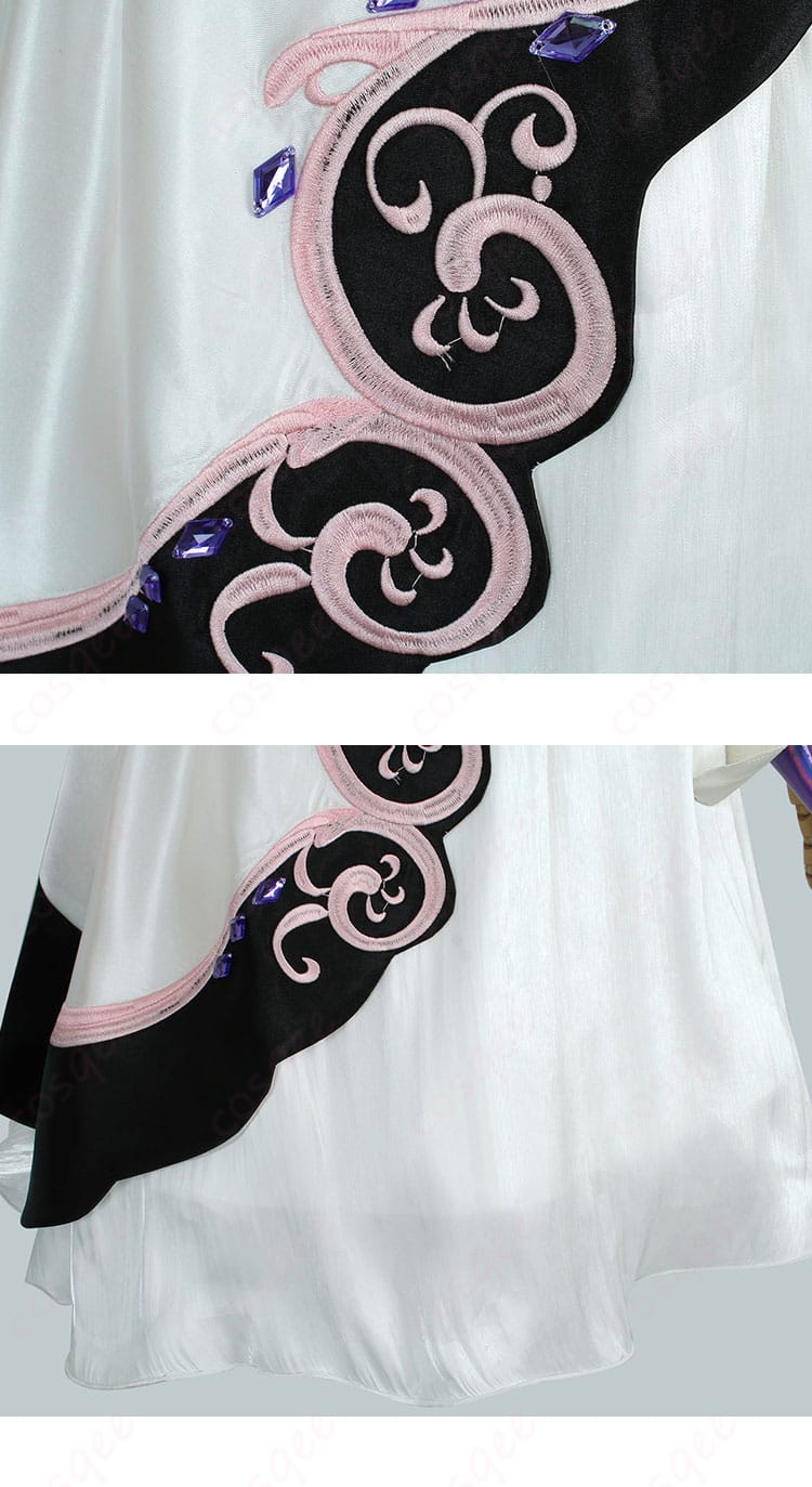 hololive 古石ビジュー コスプレ衣装 裾のデザインディテール。柔らかなカーブが美しいシルエットに。