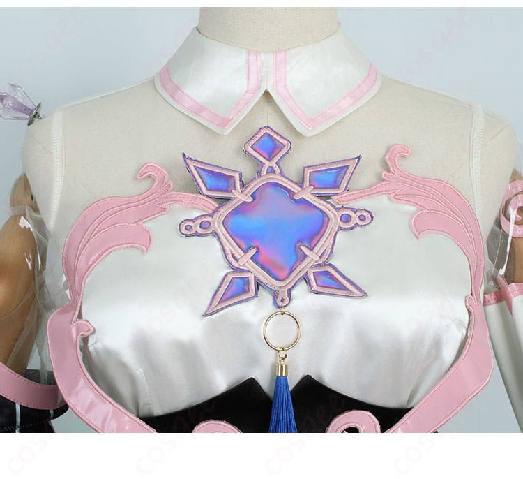 hololive 古石ビジュー コスプレ衣装 胸元装飾のディテールアップ。細やかなデザインと刺繍がポイント。