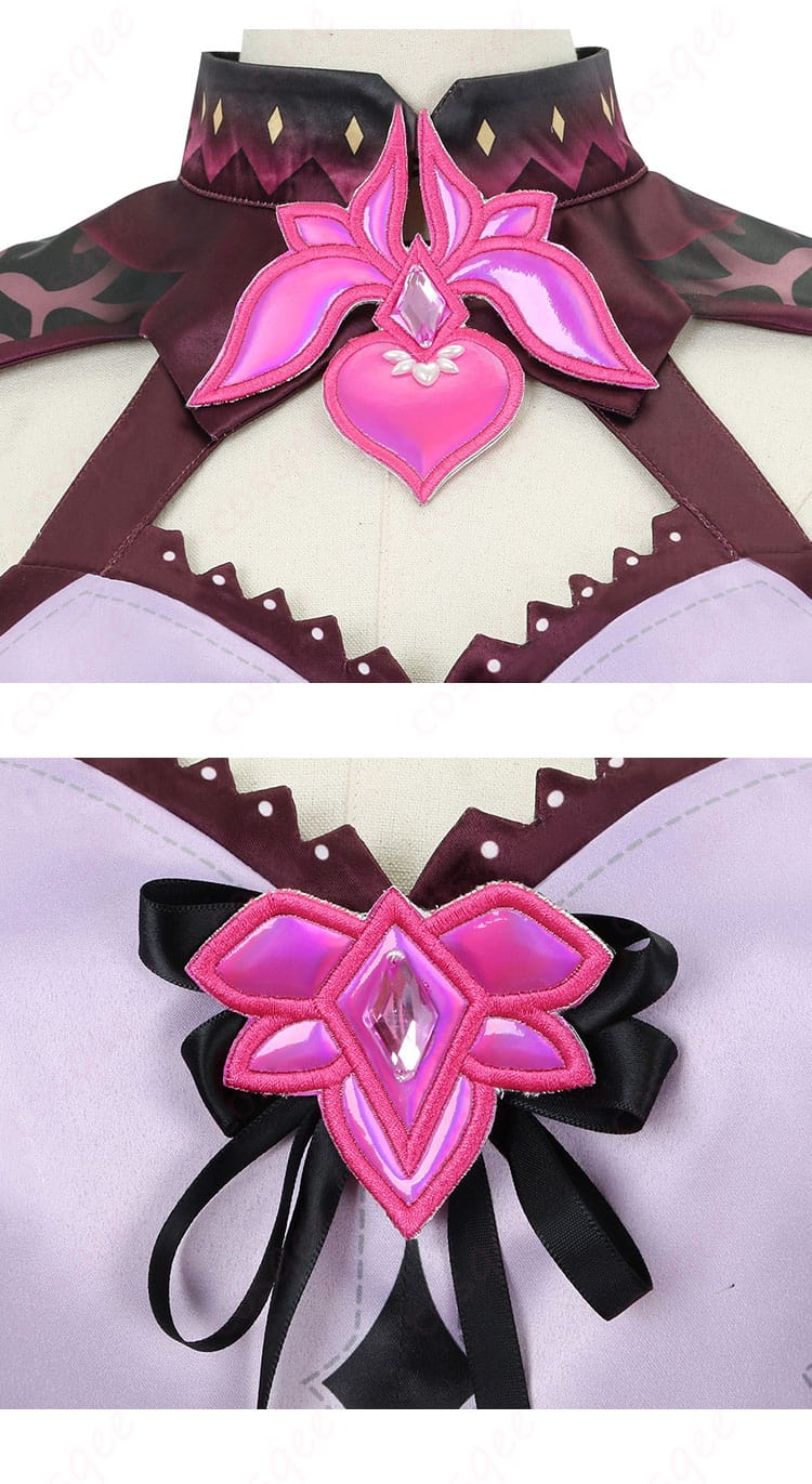 アイリス衣装の美しい衣領と領口の装飾。高級感のあるデザイン。