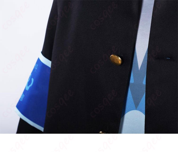 浅観音真宝コスプレ衣装の門襟とボタンのディテール。精密な作りで、細部まで完璧に再現。