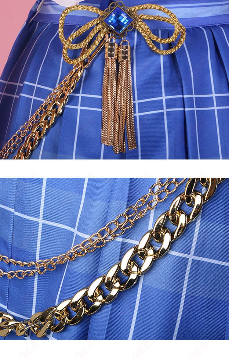 アイク・イーヴランドのスカート部分の装飾。Luxiem衣装の特徴的なデザインを強調。