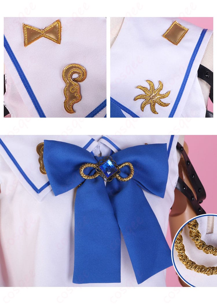 アイク・イーヴランドの衣装の襟元と衣領の装飾。高精度な刺繍とデザインが目を引きます。