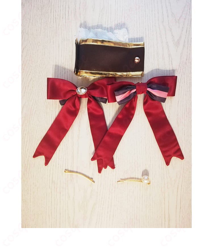 姫川友紀 コスプレ衣装 アクセサリーセットのディテール。リボン、ヘアピンなど、全てが完璧に揃っています。