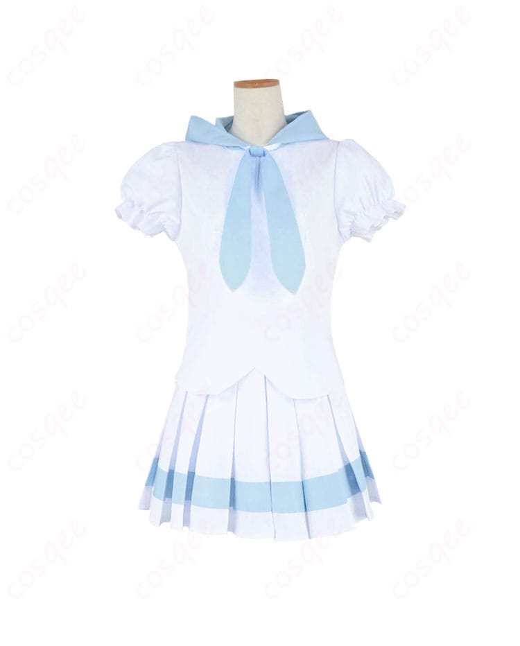 ポケモンUSUM リーリエ コスプレ衣装の正面装飾細部。刺繍やアクセサリーの美しいディテールが特徴。