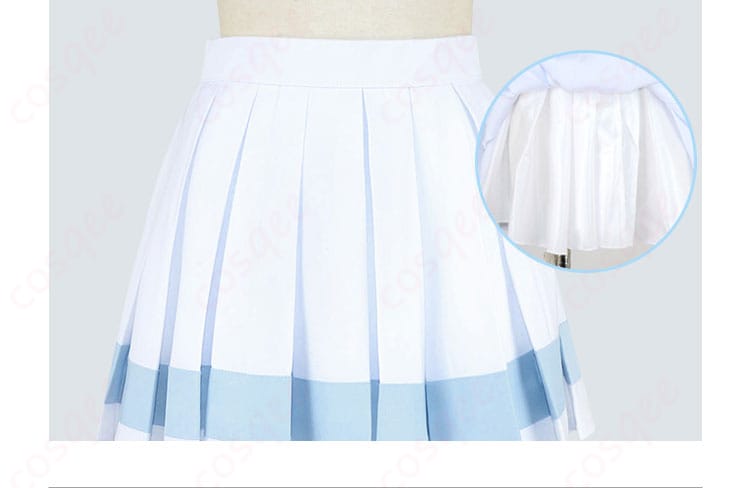 ポケモンUSUM リーリエ コスプレ衣装のスカートディテール。美しいフリルとシルエットが特徴。
