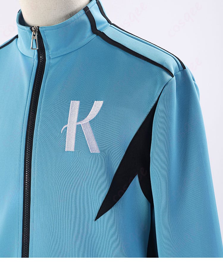 清瀬灰二のコスプレ衣装、胸前のディテール。実際のアニメキャラクターに忠実なデザイン。