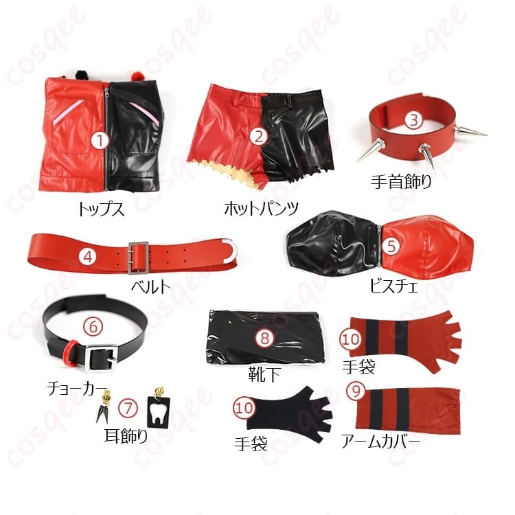 異世界スーサイド・スクワッド ハーレイ・クイン衣装 反逆ガーリーで写真映えするフルセット - 4枚目の画像