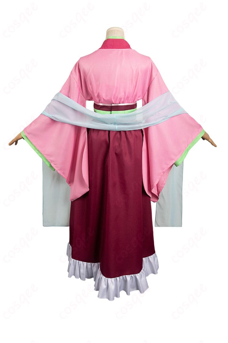 薬屋のひとりごと 猫猫(マオマオ) コスプレ衣装 背面画像。特徴的なコルセットベルトと披帛