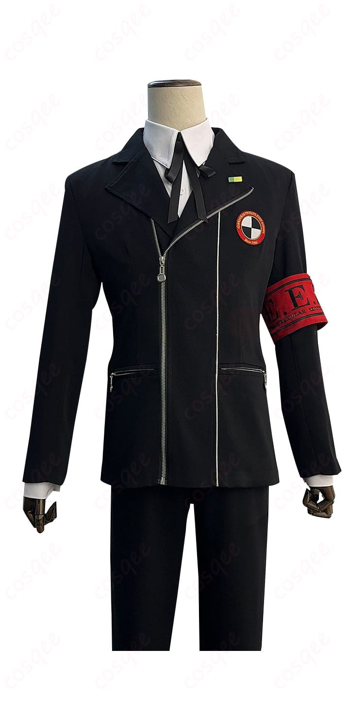 結城理のコスプレ衣装の上衣部分の前面ディテール。高品質な素材と精密な刺繍が特徴です。