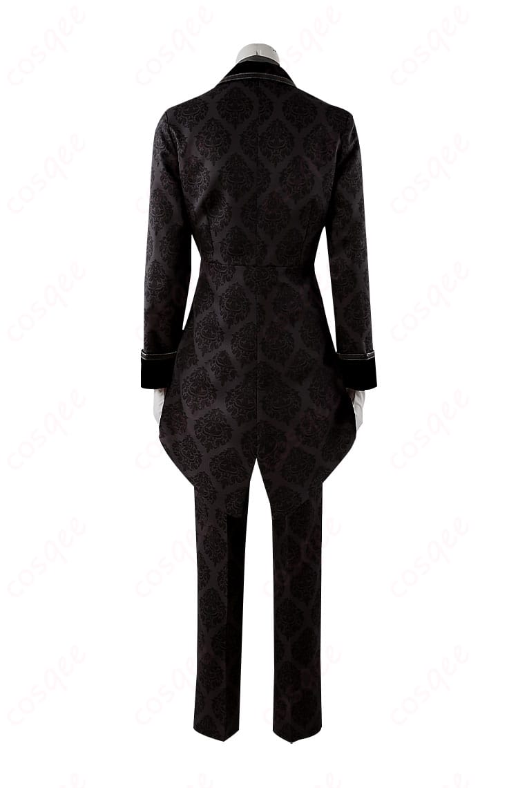 御影玲王 アリス風コスプレ衣装の背面画像。後ろのデザインも美しく仕上がっています。