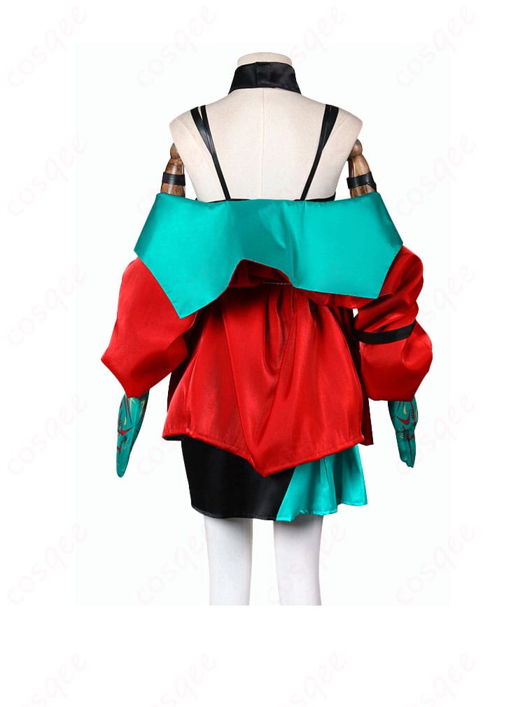 アークナイツ シー コスプレ衣装 背面图 - シーのコスプレ衣装の背面デザインが鮮明に見える画像、衣装の美しい仕上がりを強調