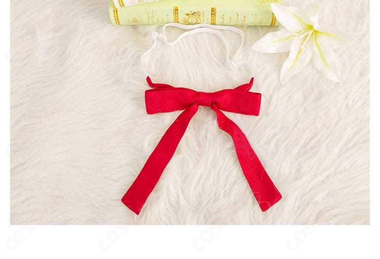 しぐれうい コスプレ衣装のリボンアクセサリーのディテール。可愛らしいデザインが、コスプレをさらに魅力的に演出します。