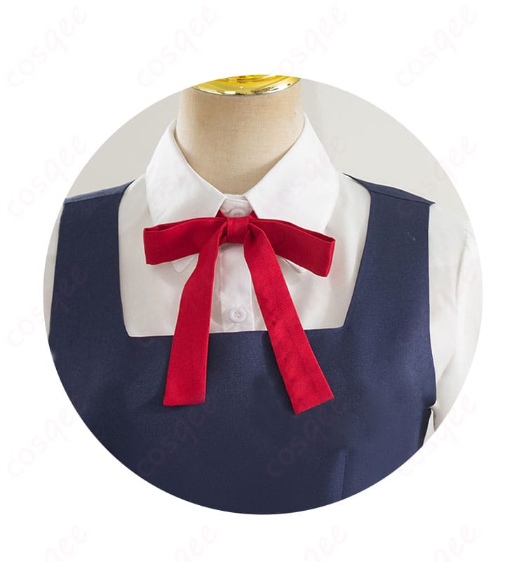 しぐれうい コスプレ衣装の衣領装飾のディテール。精緻な刺繍とリボンが特徴で、キャラクターの個性を引き立てます。