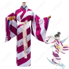 犬夜叉 神楽の和装コスプレ衣装 赤黒コントラストが映える軽やかシルエット - 1枚目の画像（サムネイル）