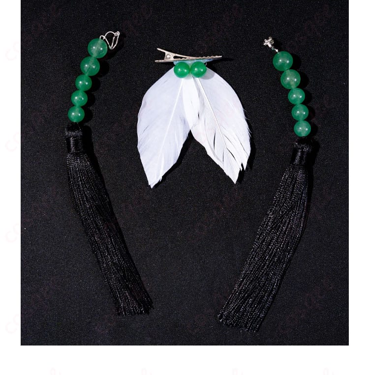 犬夜叉 神楽 コスプレ衣装 髪飾りの装飾ディテール。豪華で精緻な髪飾りがキャラクターにぴったり。コスプレ衣装のアクセントとなります。