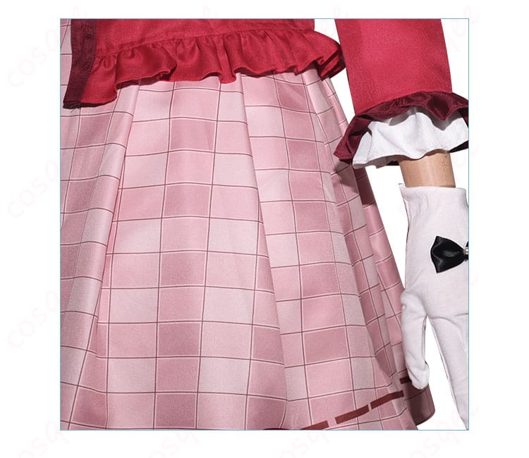 スシロー × 原神 珊瑚宮心海 コスプレ衣装の服装の細部。精緻な刺繍と美しい素材が特徴です。チェックしてみて!