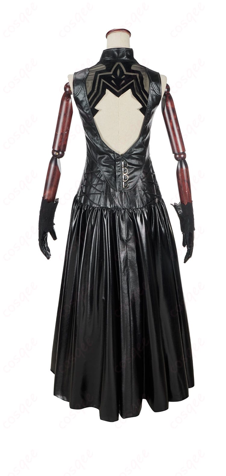 ファイナルファンタジーXIV ヨルハ五一式軍装:術 女性着用 コスプレ衣装の背面。完璧なシルエットと装飾が特徴。