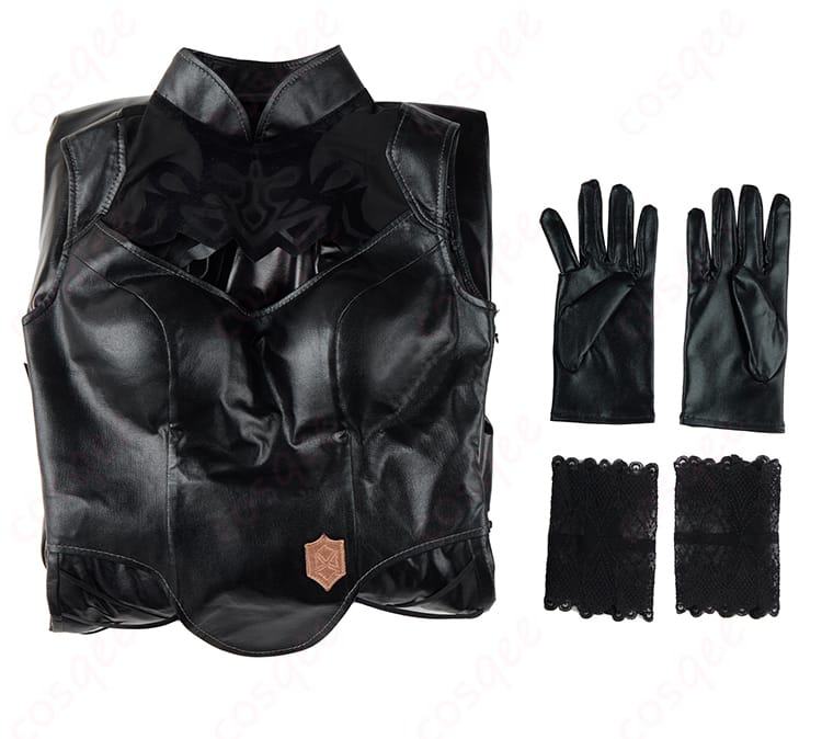 ファイナルファンタジーXIV ヨルハ五一式軍装:術 コスプレ衣装のセット内容。ワンピース、手袋、手首飾りを含む。