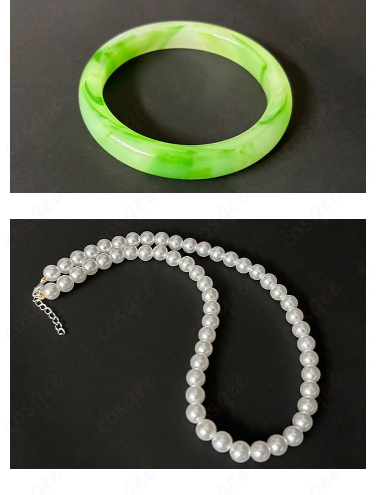 手首のブレスレット、パールネックレスの詳細 庭師(エマ・ウッズ) コスプレ衣装