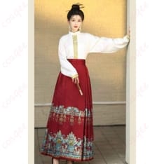 漢服コーデ入門にぴったりの立襟トップス＆馬面裙 2点セット｜上品に映える中華風コスプレ - 2枚目の画像（サムネイル）
